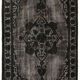 Handmade hi-low pile oriental 1980s 153 cm x 261 cm black rug