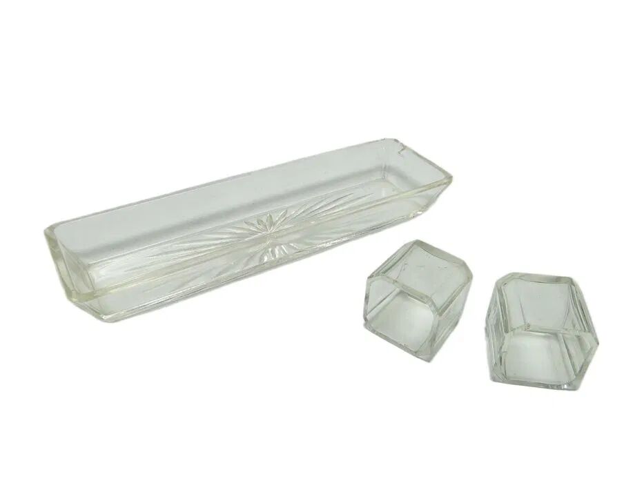 ABI Art Deco Toilet Accessory, Crystal, Czechoslovakia, 1930s