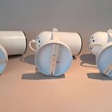 3 white lacquered metal wall lights from the 1970s.