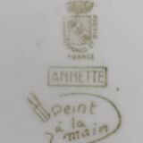 3 assiettes à dessert en faïence de Sarreguemines Digoin, modèle Annette