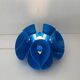 Blue plexiglass table lamp, Flower Design, 1970s, Italy.