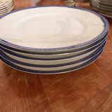 Lot 6 Plate Porcelain Limoges Blue Gold Betoule Legrand 1/2