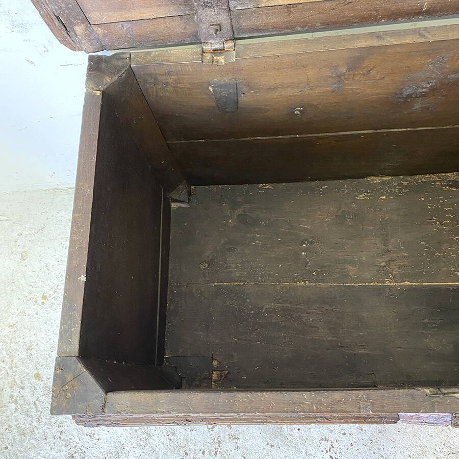 17th century chest in molded oak