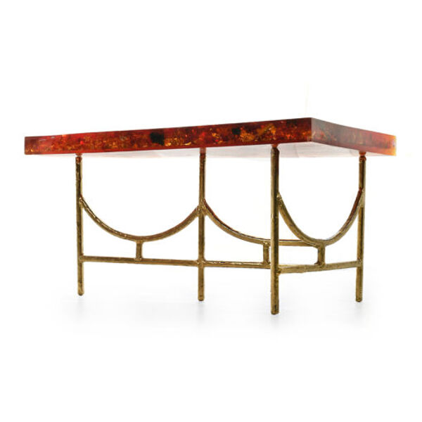 Table basse décomposée en résine fractale signée Henri Fernandez
