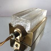 Scandinavian Midcentury wall light in Crystal and Brass