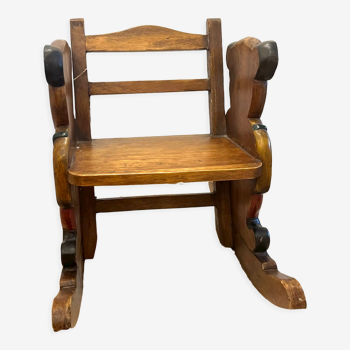 Fauteuil à bascule bois ourson