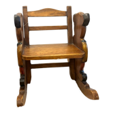 Wooden rocking chair - teddy bear
