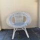 Fauteuil vintage en rotin blanc