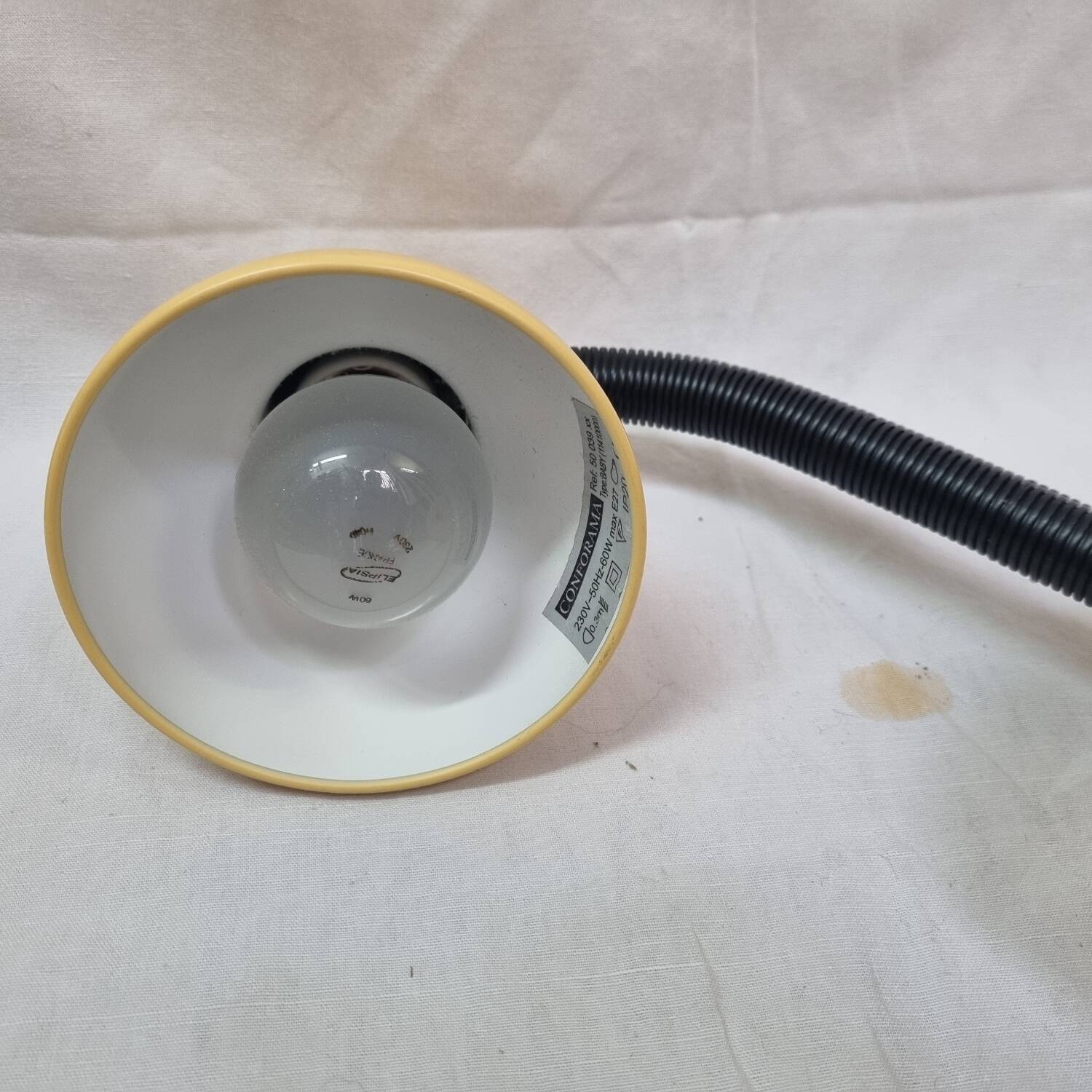 Yellow metal desk lamp