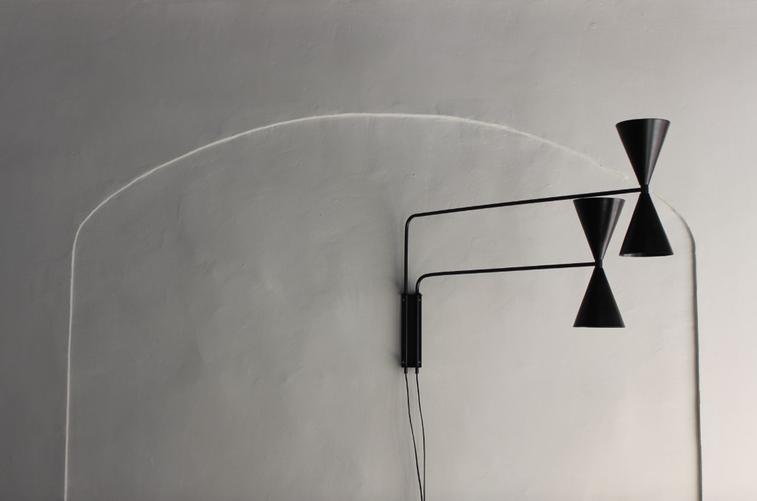 Wall lamp "bat light" with 2 arms designed by Juanma Lizana