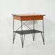 Scandinavian bedside table in mahogany and iron by IKEA, “Rolf” model