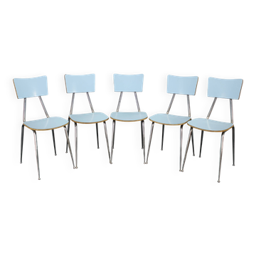 1970s Set of Five Dining Chairs , Italy