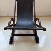 Vintage leather sling chair, 1980s