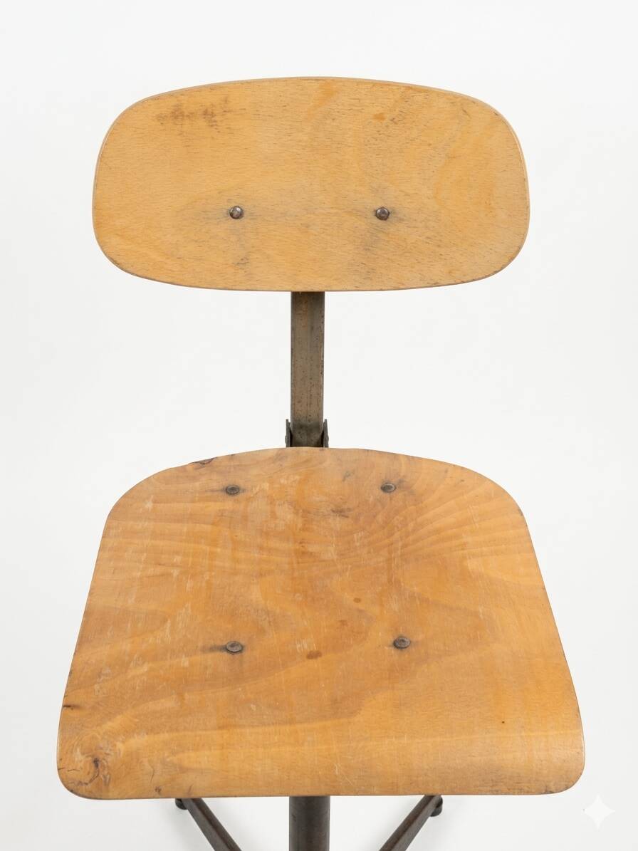 Authentic vintage industrial workshop chair from the 1960s.