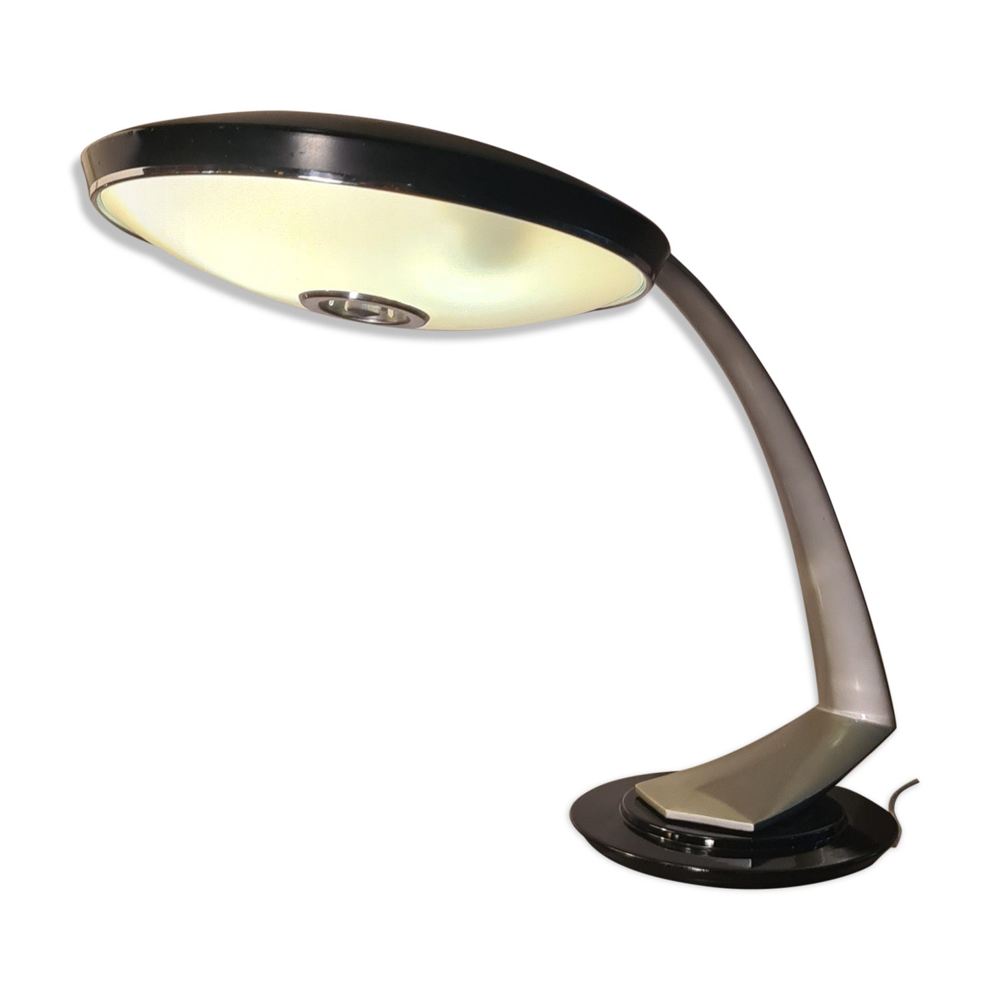 Lamp Boomerang desk made black and gray ,Fase