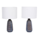 Pair of Tall Blue Mid-Century Modern Table Lamps model 3340 by Einar Johansen for Soholm
