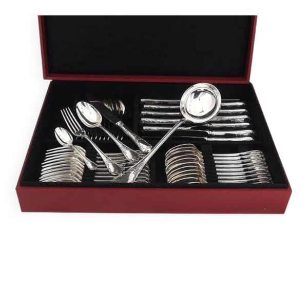 Christofle Marly ménagère set 49 pièces, couteaux, métal argenté, excellent état