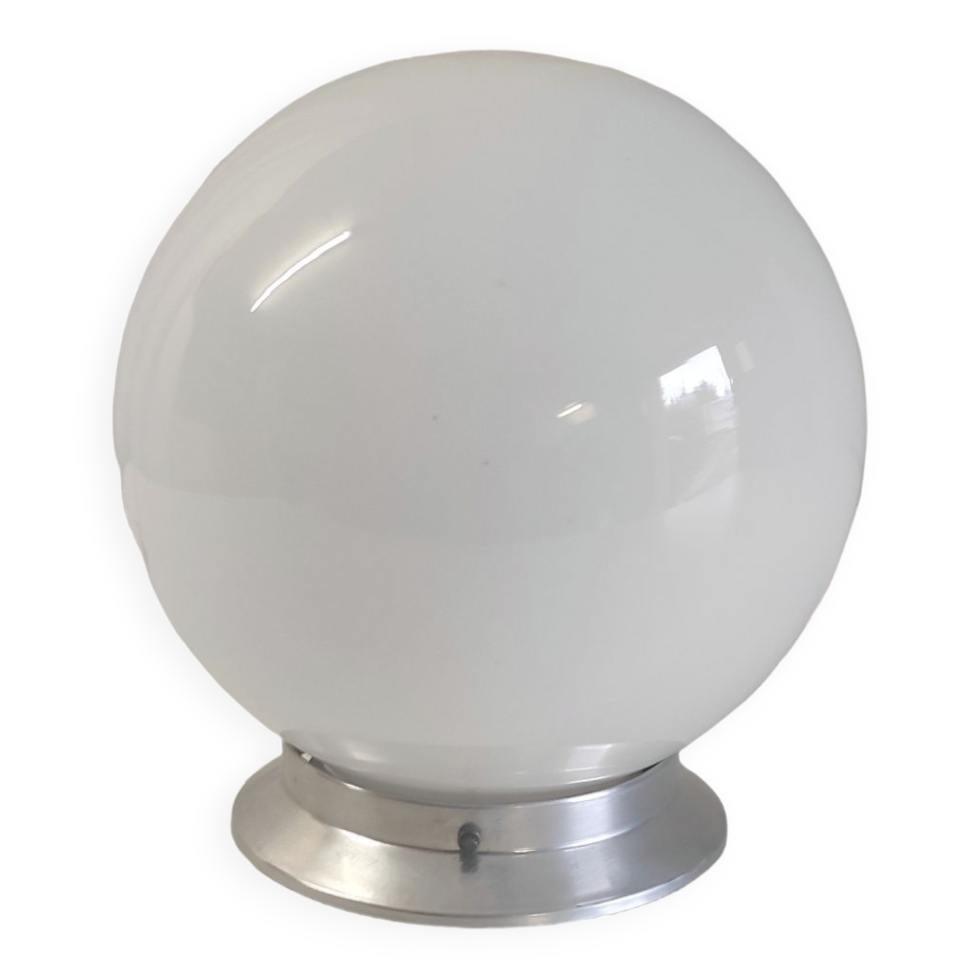 Plafonnier globe opaline - années 50/60