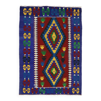 Tapis Kilim turc anatolien vintage fait main 130 cm x 99 cm