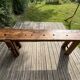 Restored antique carpenter's workbench in solid oak - 245 cm