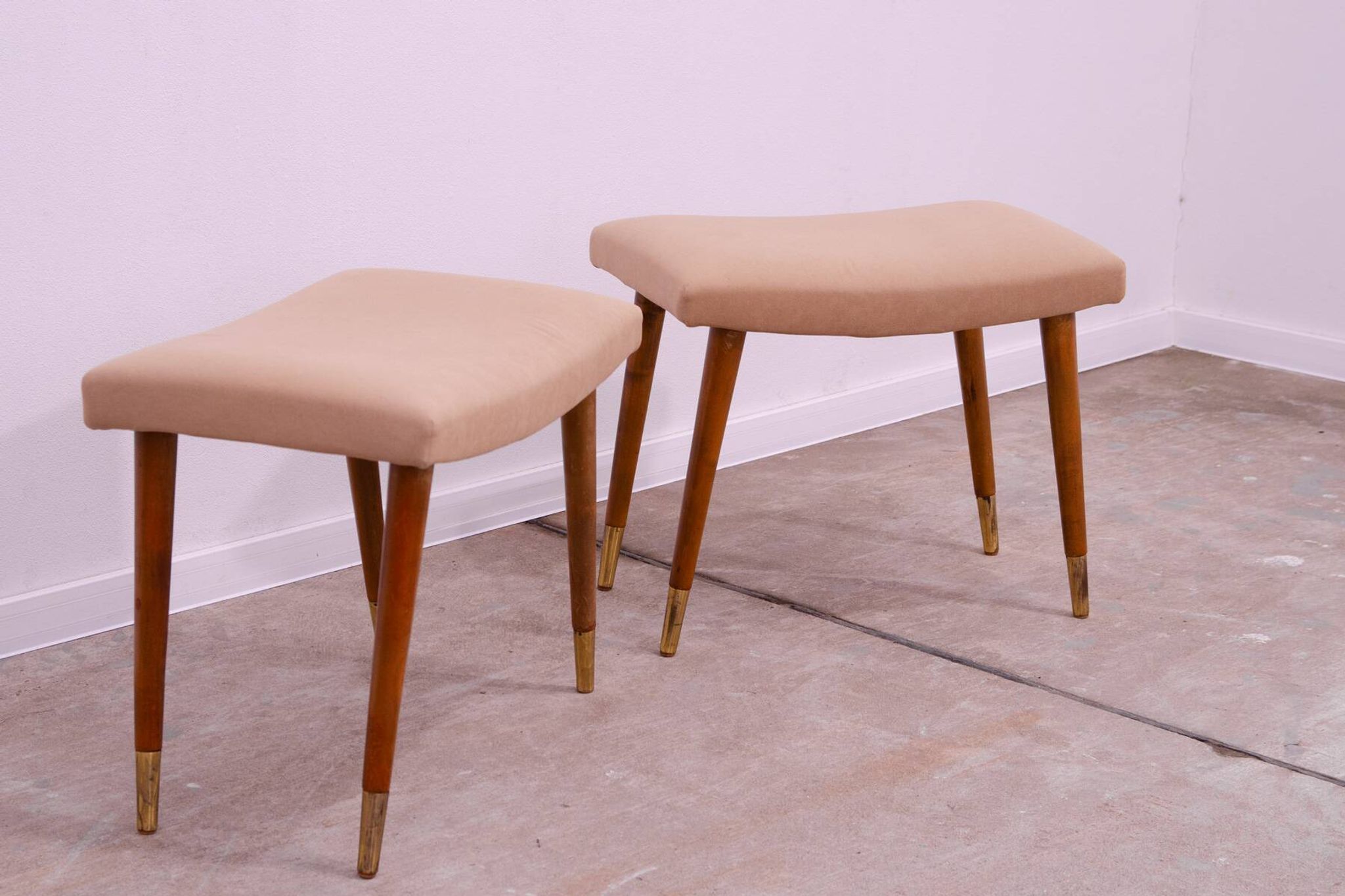 Pair of Scandinavian style stools by Vyčítal and Sedláček, Czechoslovakia, 1960s