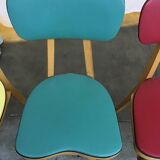 Set of 5 colorful bistro chairs