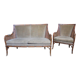 Rattan cane sofa and armchair circa 1970