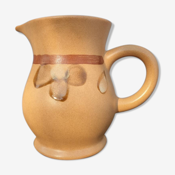 Sandstone pitcher decorated hand Nadège de Sarreguemines 1970