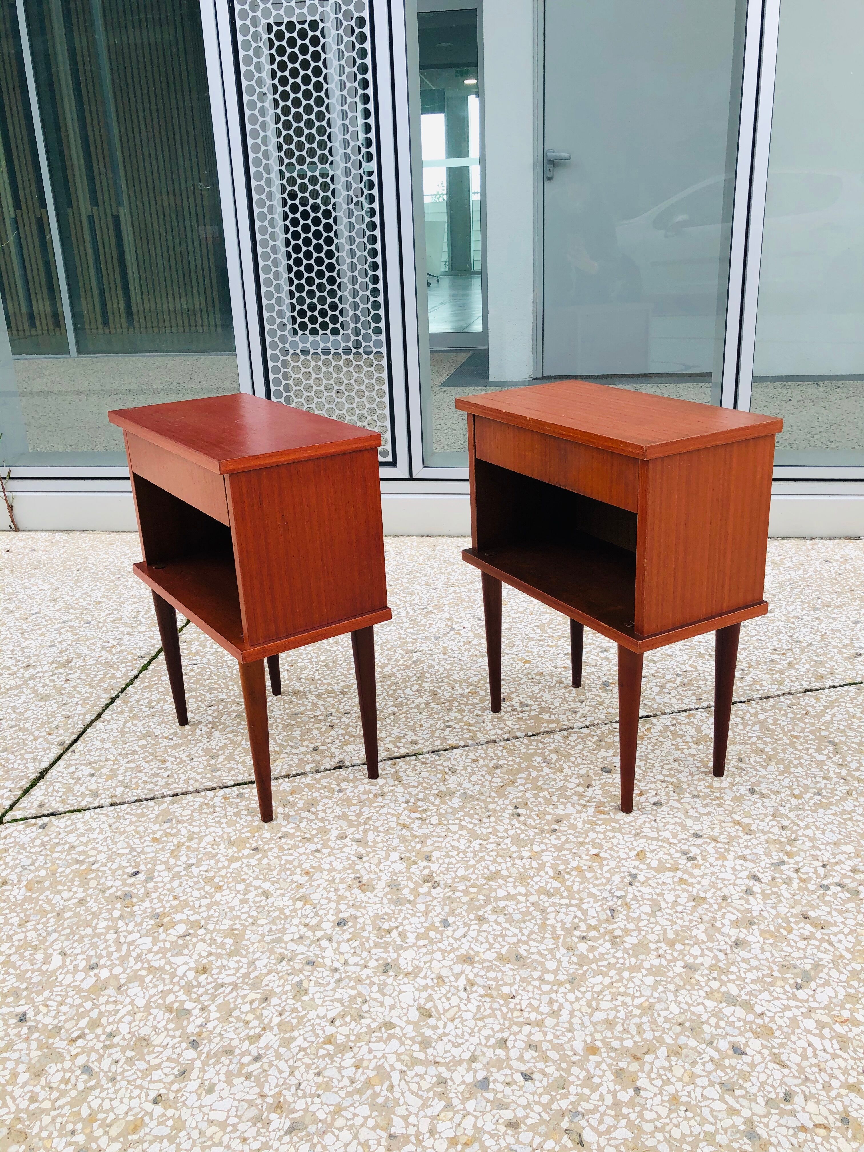 Pair of vintage bedsides