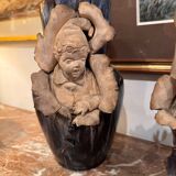 Pair of Barbotine vases