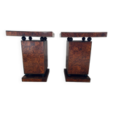 2 marquetry side tables