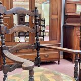 Suite de 4 chaises et 2 fauteuils anglais XIXème en chêne