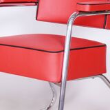 Restored Bauhaus Armchair, Mauser, G. Rohde, Chrome, Leather, Germany, 1930s