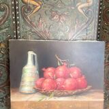 Tableau ancien - Peinture à l’huile - Nature morte aux grenades
