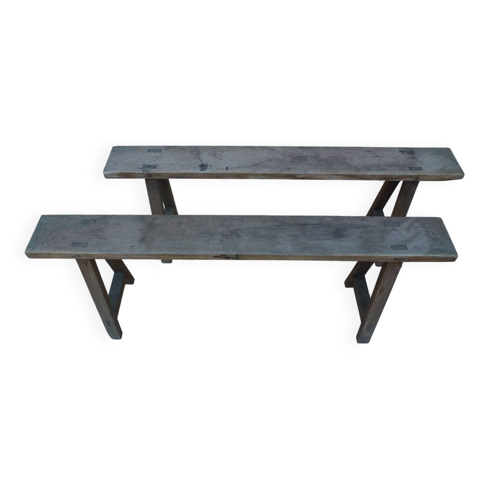 set of 2 farm benches
