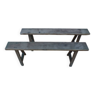 set of 2 farm benches