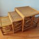 Tables gigognes en rotin et cannage – Esprit Riviera – Vers 1970/80