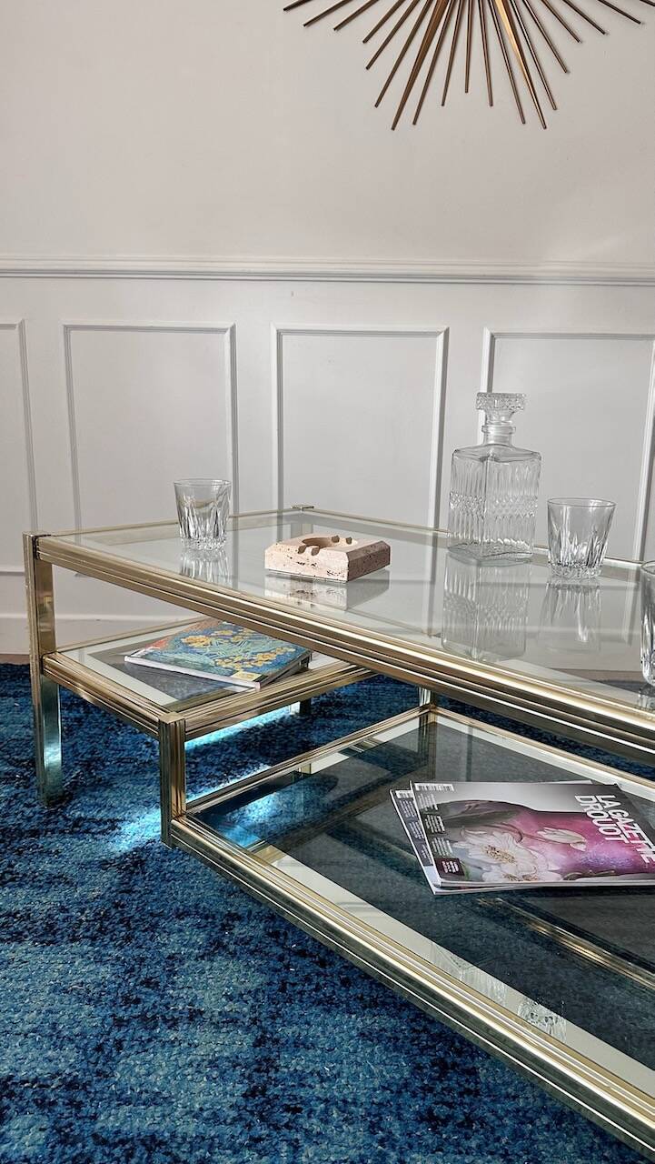 Vintage gold and silver coffee table