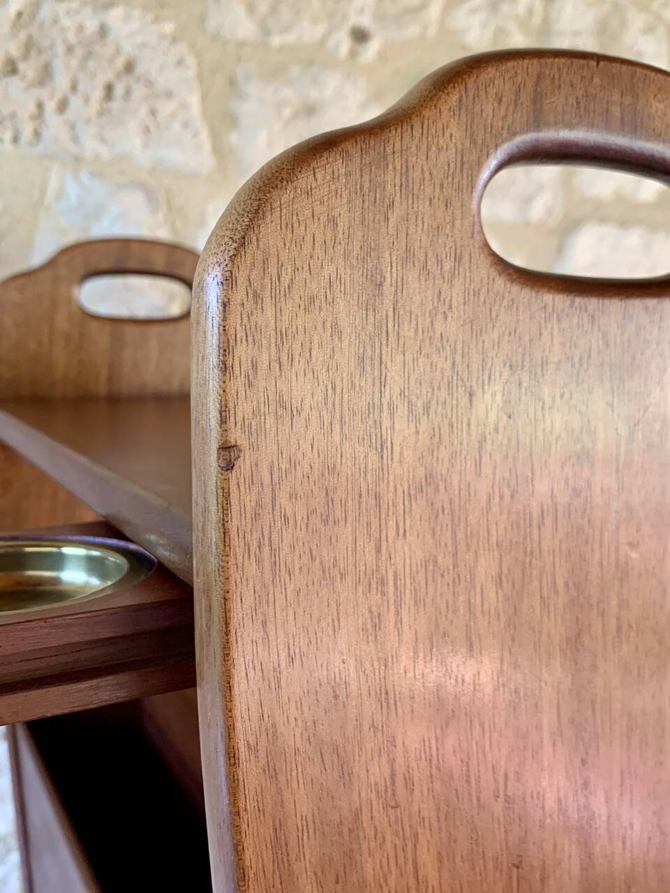 Vintage side table with magazine rack, 1960s