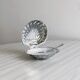 stainless steel butter dish in the shape of a shell