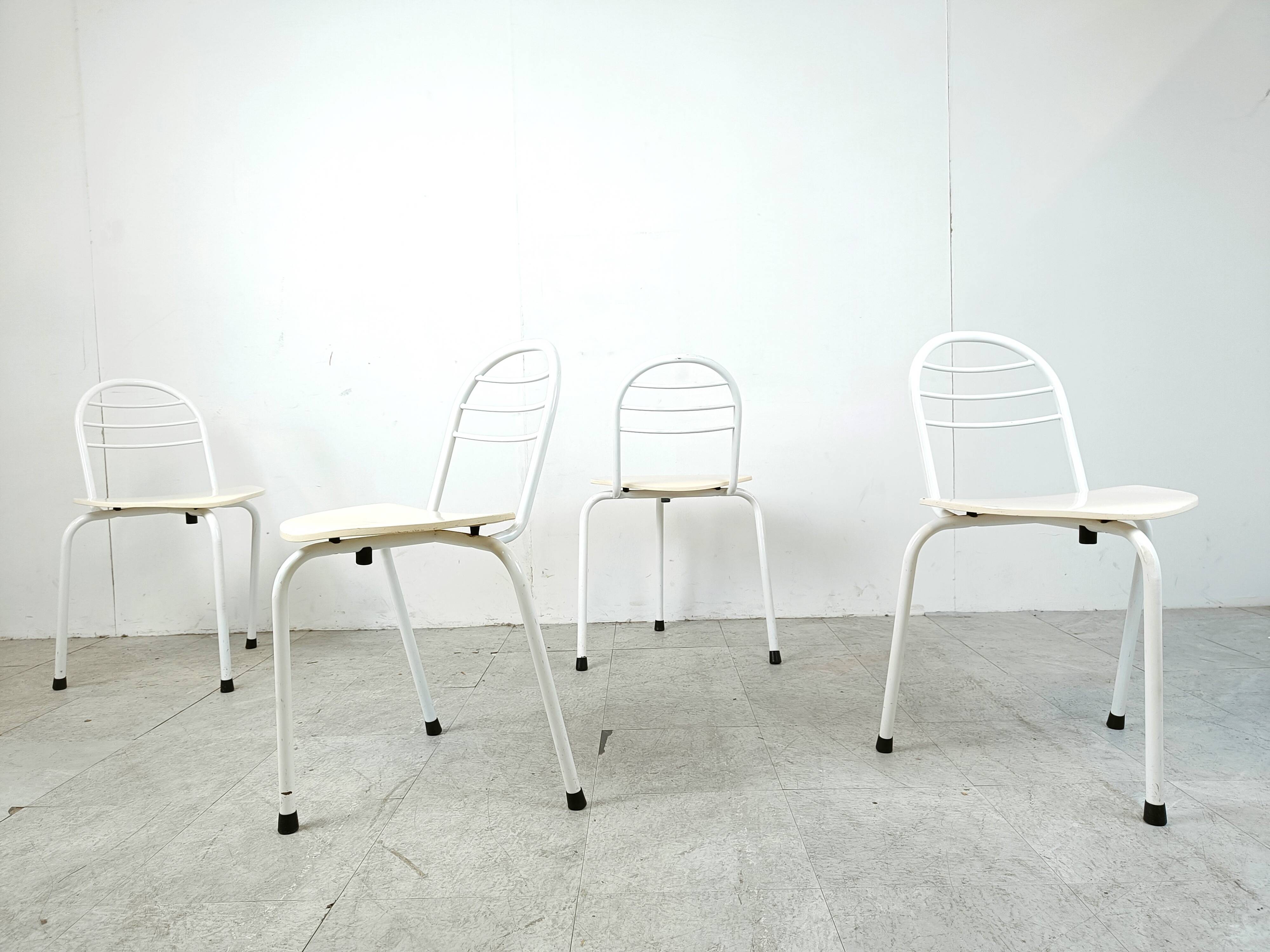 Postmodern tripod dining chairs, 1980s