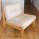 Pair of wood and fabric lounge chairs, 1980