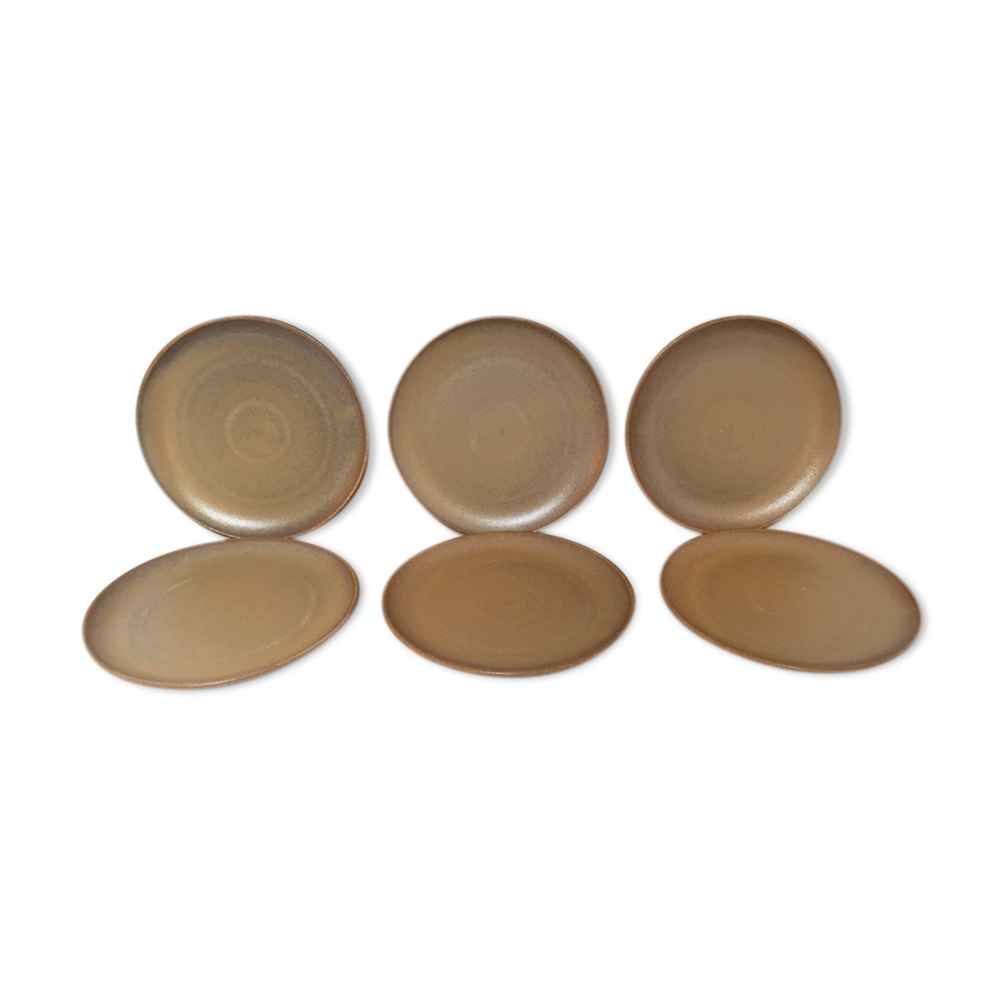 6 vintage sandstone plates, 1970