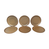 6 assiettes en grès vintage, 1970