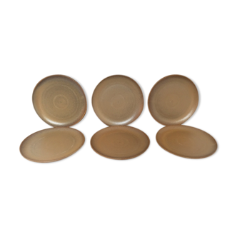 6 vintage sandstone plates, 1970
