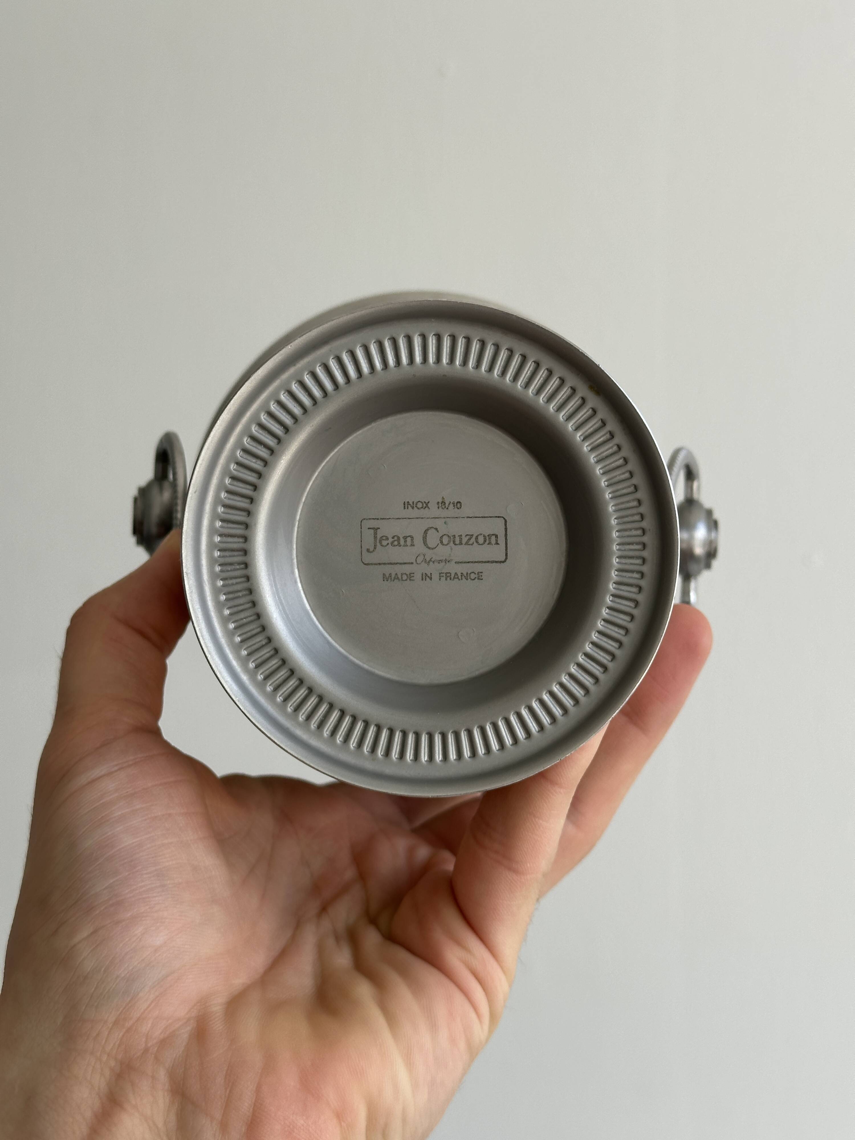 small matte silver metal ice bucket