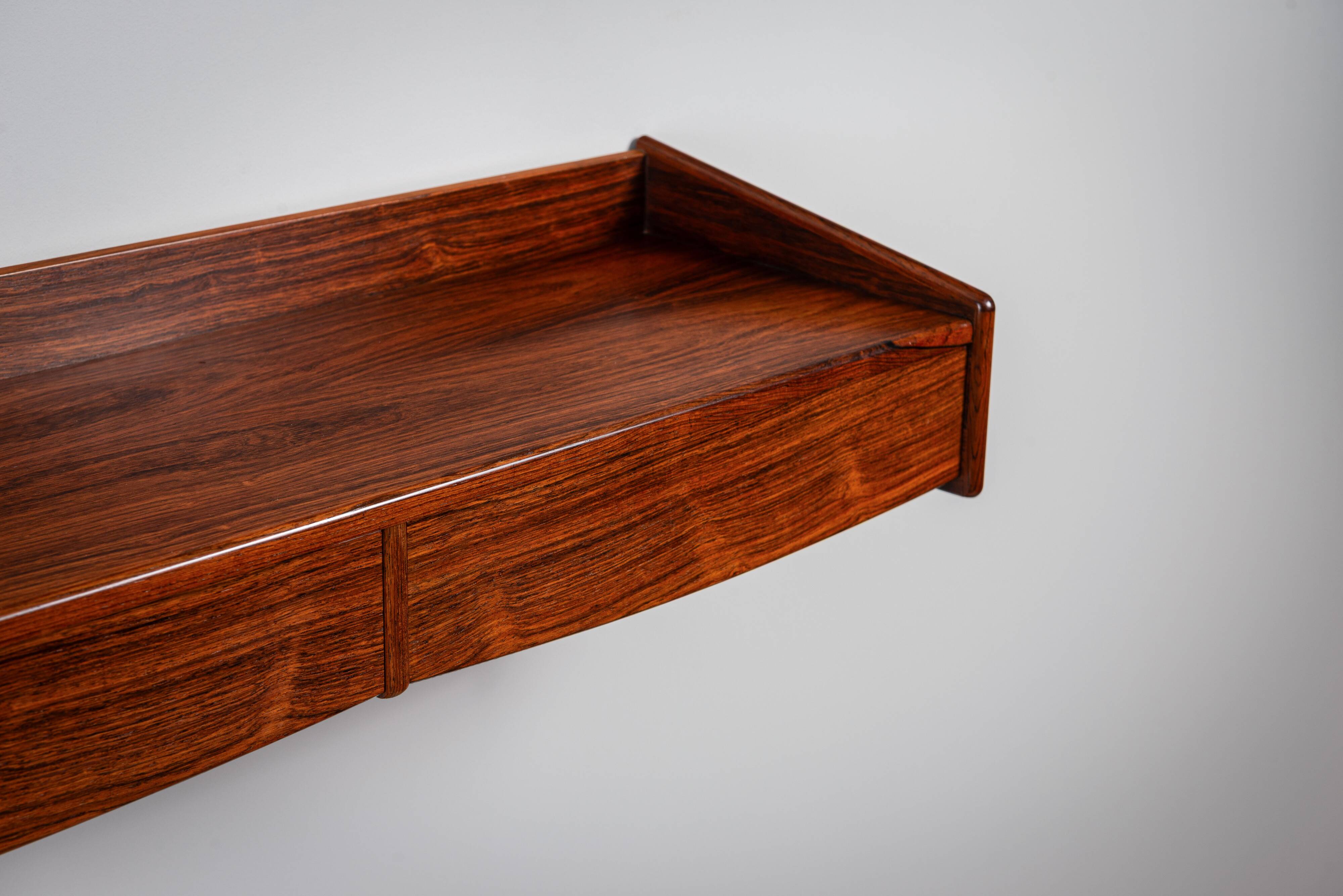Rosewood wall console with two drawers