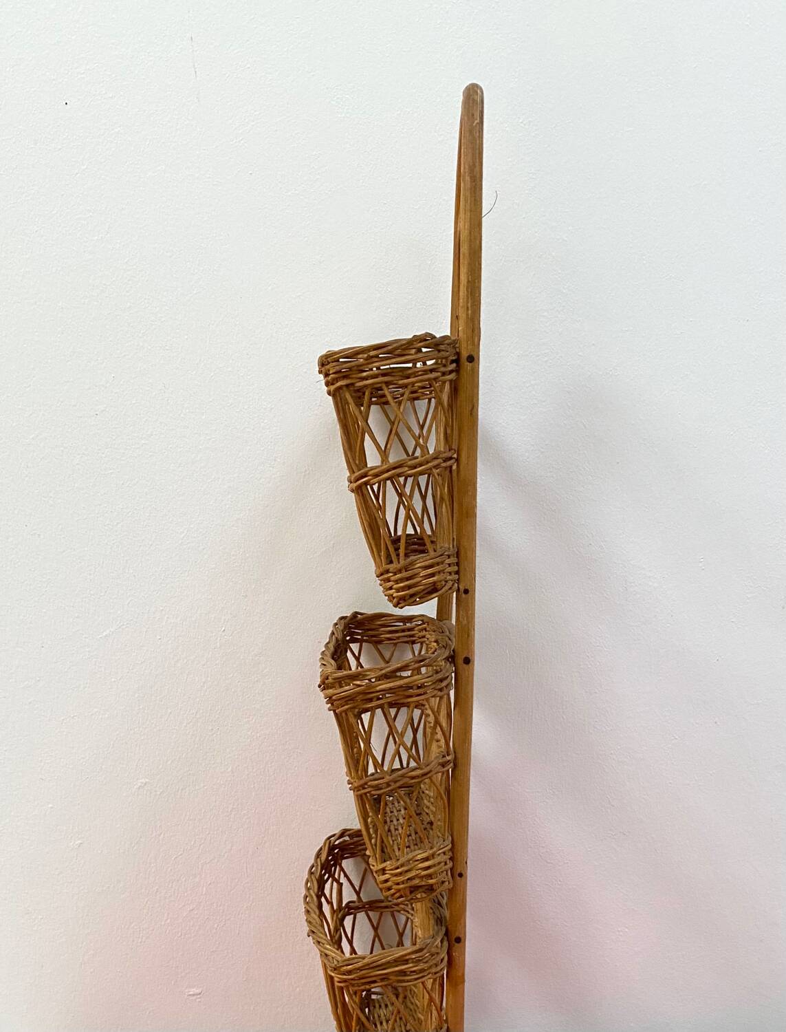 Vintage Peacock Rattan Desk Organizer