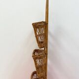 Vintage Peacock Rattan Desk Organizer