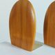 Vintage wooden and brass bookends from the 1950s, Scandinavian style.